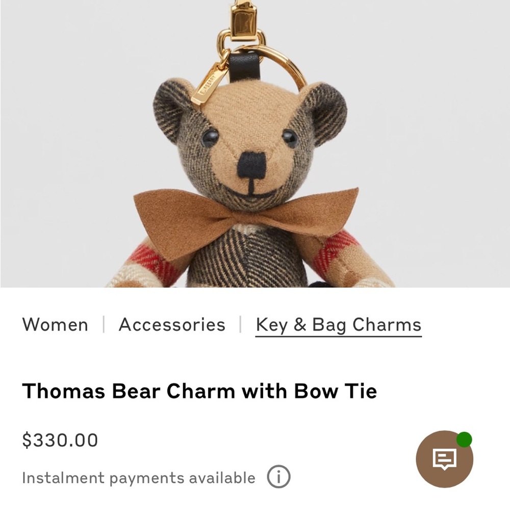 Burberry Charcoal Check Rocco Backpack plus bear charms - Picture 5 of 5